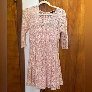 BeBop Peach Lace Mini Dress